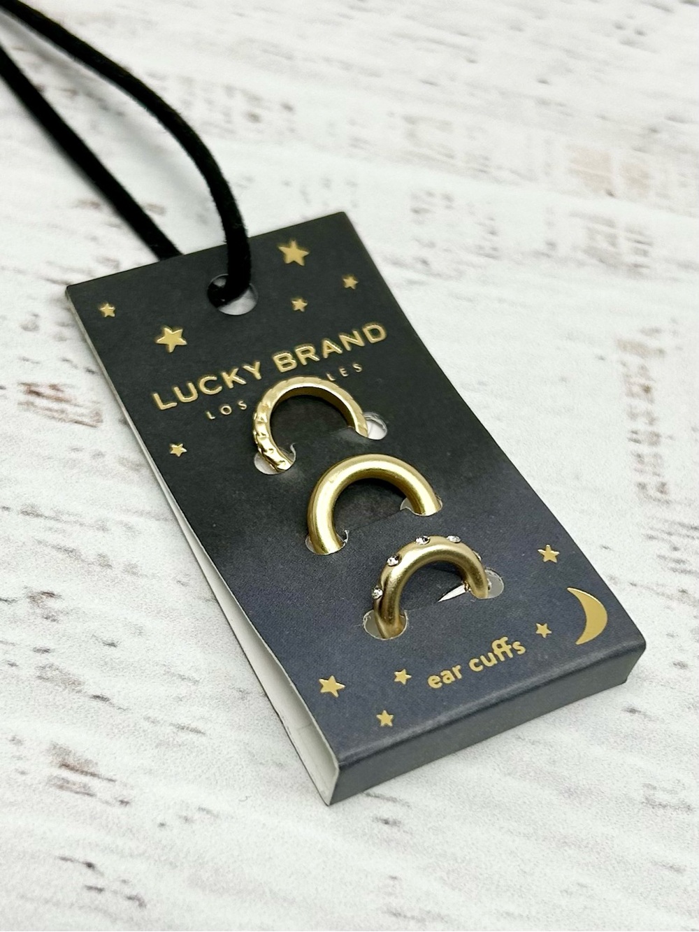 NWT Lucky Brand Gold Ear/Septum Cuff Trio with Crystal Accents